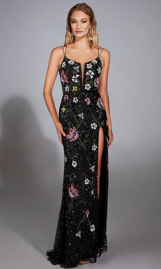 Alyce Paris 61945 - Floral Beaded Sheath Gown