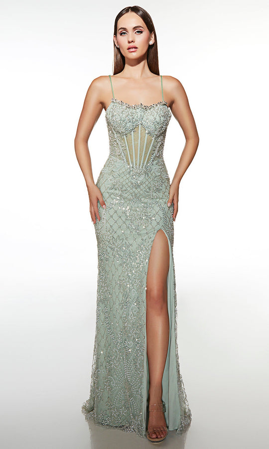 Alyce Paris 61988 - Corset Beaded Gown with Slit