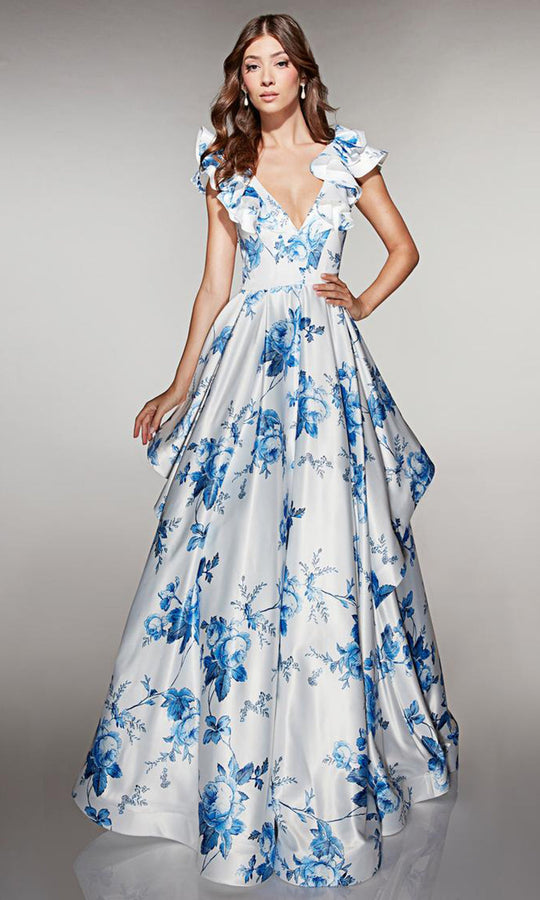 Alyce Paris 62001 - Ruffle Sleeve A Line Gown