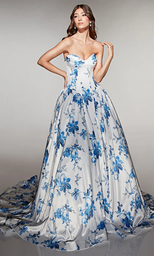 Alyce Paris 62026 - Sweetheart Floral Ball Gown with Train