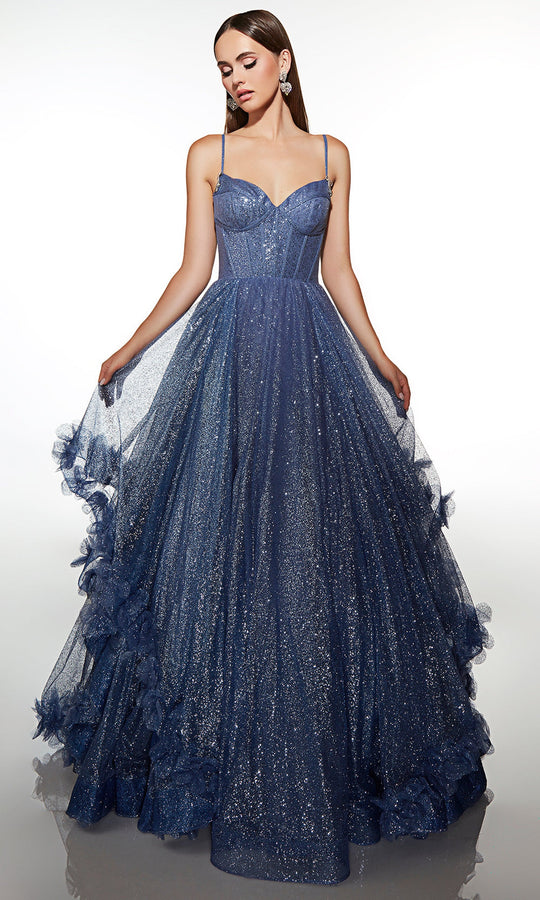 Alyce Paris 62032 - Glitter Tulle Ball Gown with Corset Bodice