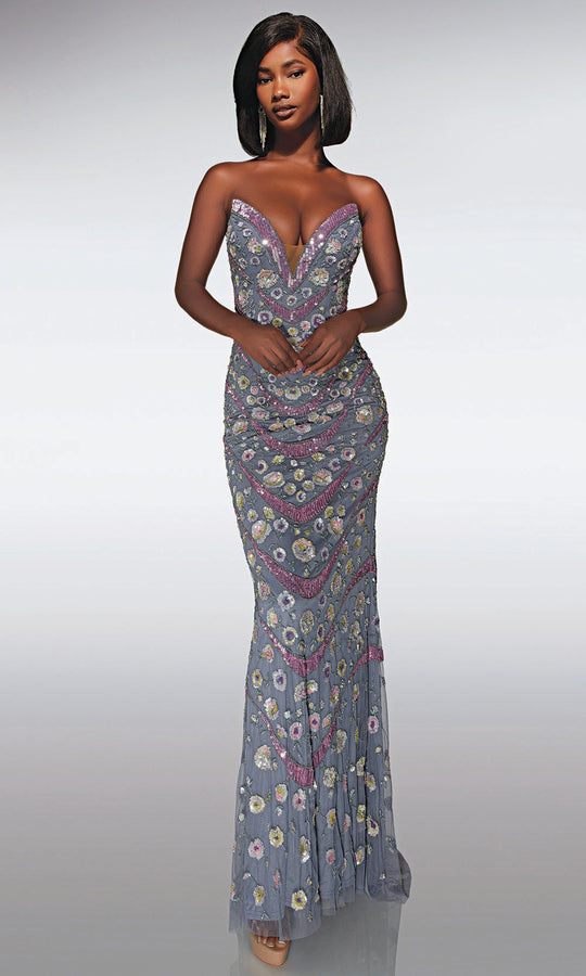 Alyce Paris 62038 - Strapless Beaded Glitter Gown