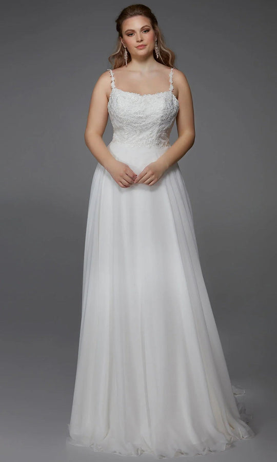 Alyce Paris 7018 - Scoop Neck Lace Bodice A-Line Gown
