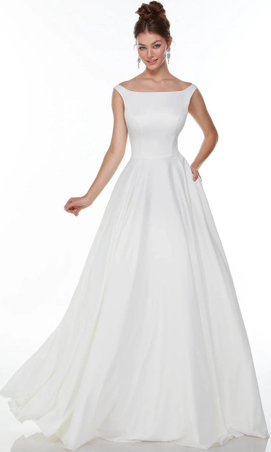 Alyce Paris 7054 - Button Back Perfect Satin A-Line Gown