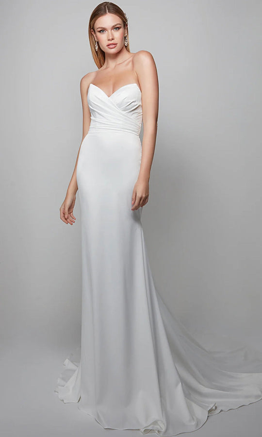 Alyce Paris 7056 - Sweetheart Sheath Dress with Puff Sleeves