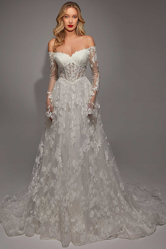 Alyce Paris 7150 - Printed Ruffle Corset Ballgown