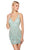 Alyce Paris 84006 - V-neck Sleeveless Cocktail Dress Party Dresses 000 / Pool