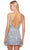 Alyce Paris 84007 - Bedazzled V-Neck Cocktail Dress Special Occasion Dress 0 / Periwinkle-Silver