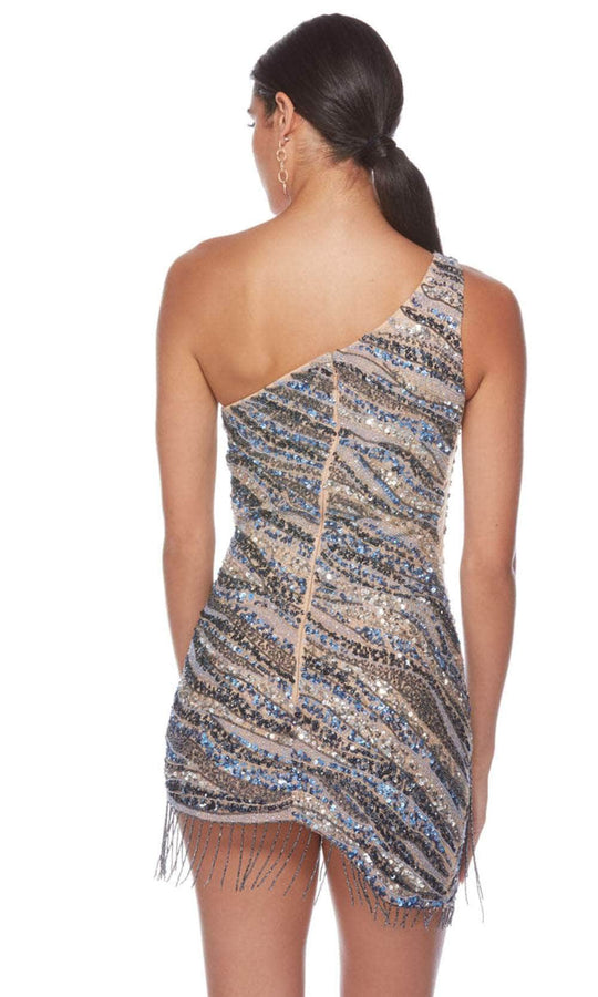 Alyce Paris 84011 - Sequined One-Sleeve Cocktail Dress
