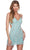 Alyce Paris 84014 - Embellished V-Neck Cocktail Dress Party Dresses 000 / Pool