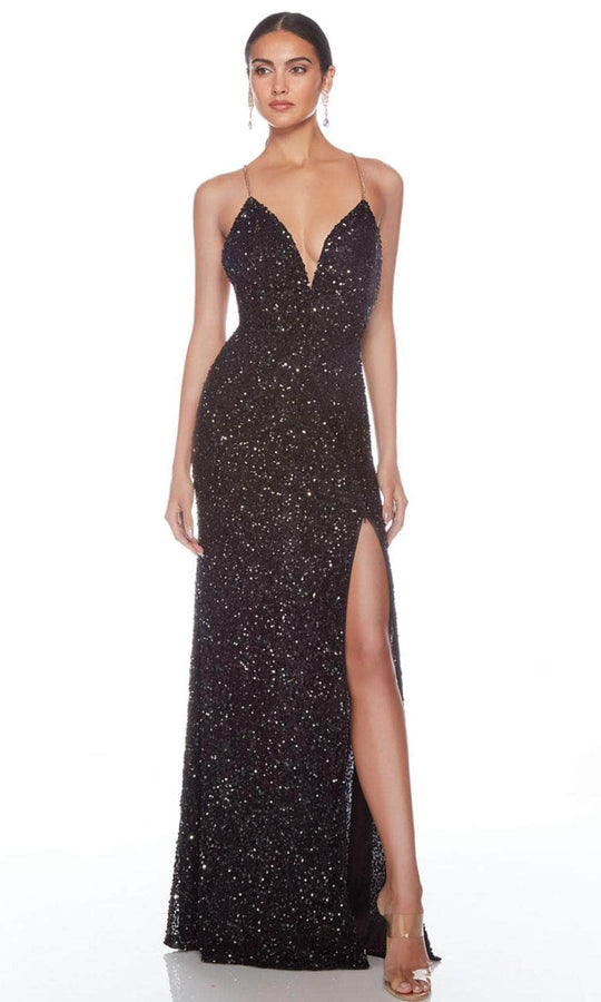 Alyce Paris 88010 - V-Neck Chain Strap Evening Gown