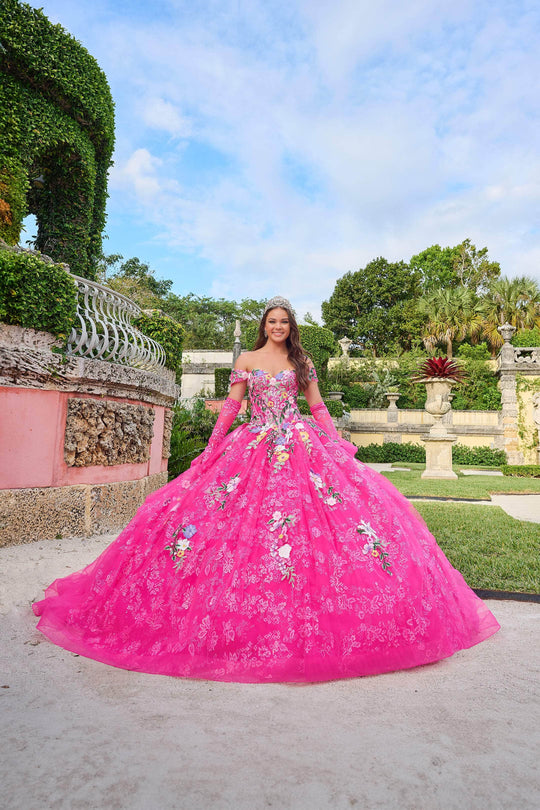 Amarra 54200 - Embroidered Floral Off-Shoulder Ballgown