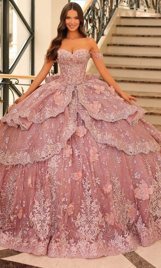 Amarra 54202 - Rhinestone Embellished Off-Shoulder Ballgown