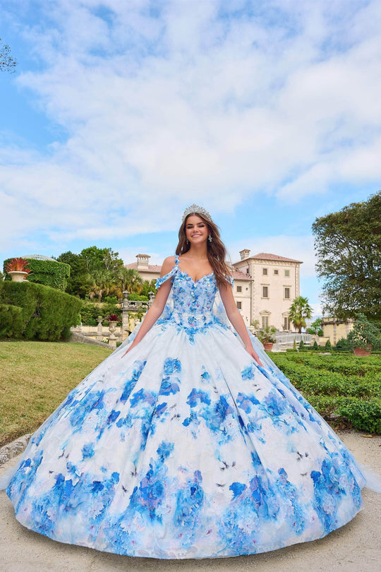 Amarra 54208 - 3D Floral Embellished Sweetheart Neck Ballgown