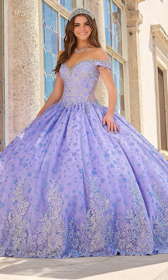 Amarra 54220 - Off-Shoulder Floral Pattern Ballgown