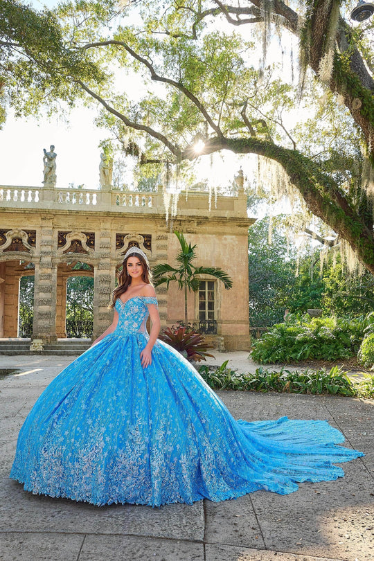 Amarra 54220 - Off-Shoulder Floral Pattern Ballgown