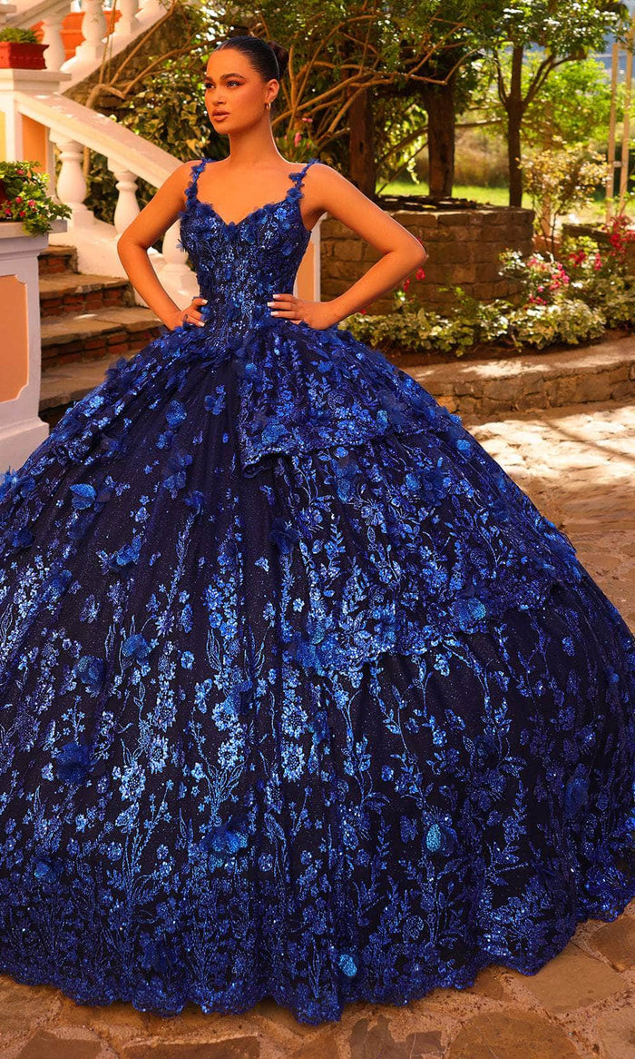 Amarra 54275 - Semi-Sweetheart Ballgown with Bolero Special Occasion Dress 00 / Royal Blue