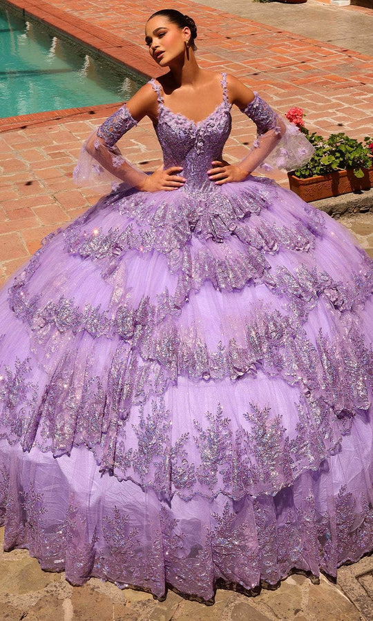 Amarra 54300 - V-Neck Ruffle Tiered Ballgown