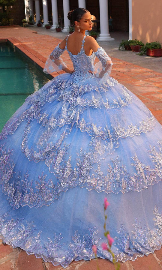 Amarra 54300 - V-Neck Ruffle Tiered Ballgown