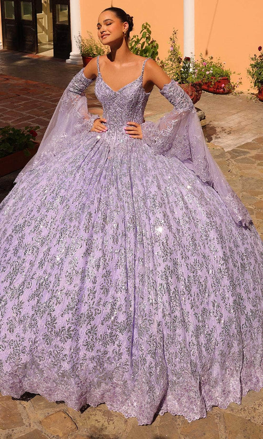 Amarra 54303 - Bell Sleeve Scalloped Hem Ballgown