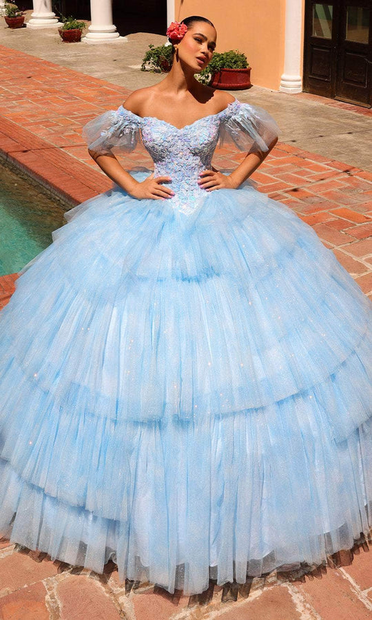 Amarra 54312 - Off Shoulder Ruffled Ballgown