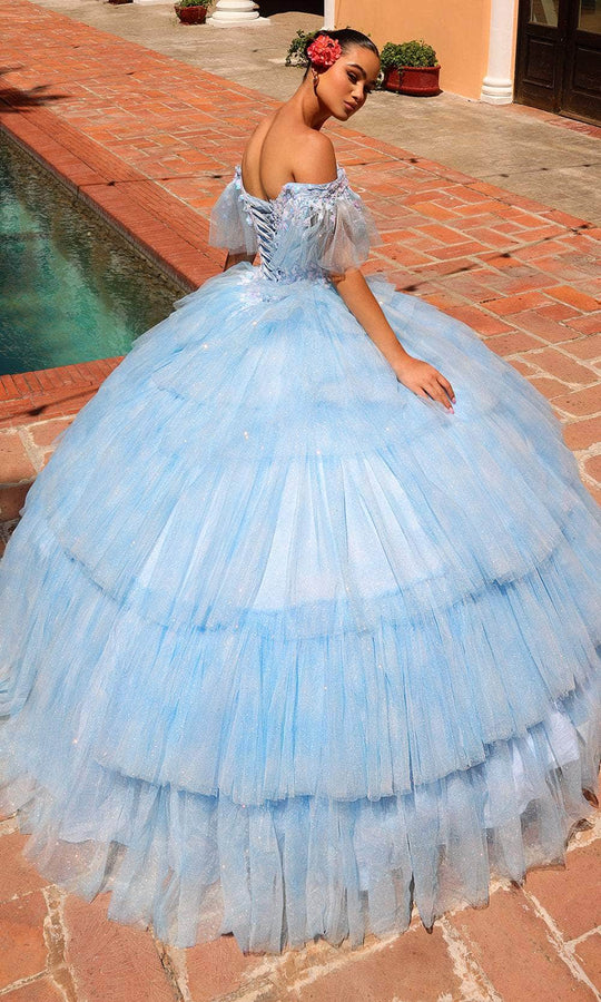 Amarra 54312 - Off Shoulder Ruffled Ballgown