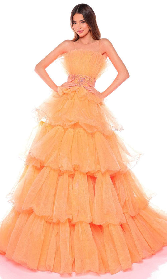 Amarra 88083 - Strapless Ruffle Tiered Evening Gown