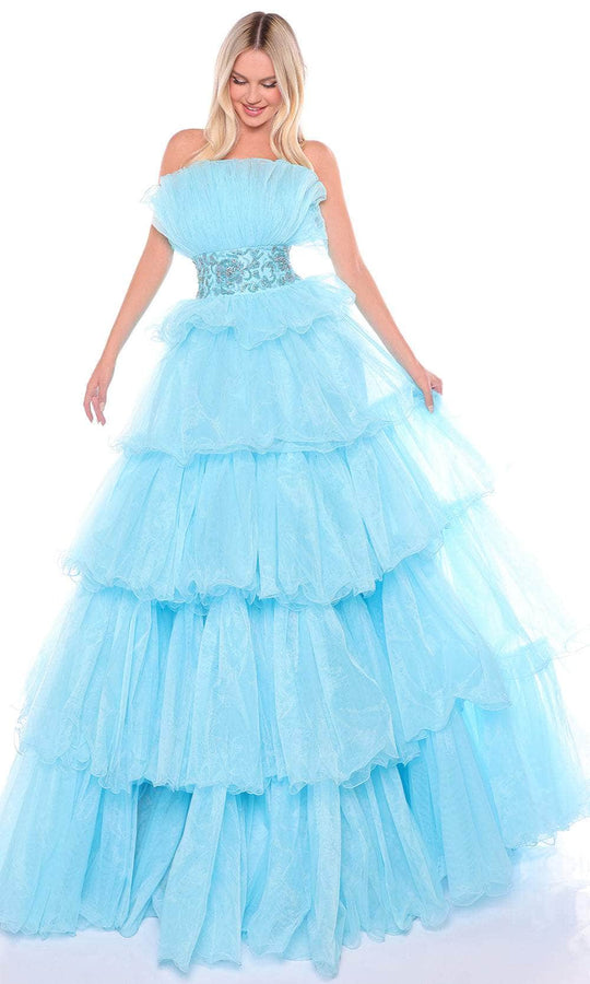 Amarra 88083 - Strapless Ruffle Tiered Evening Gown