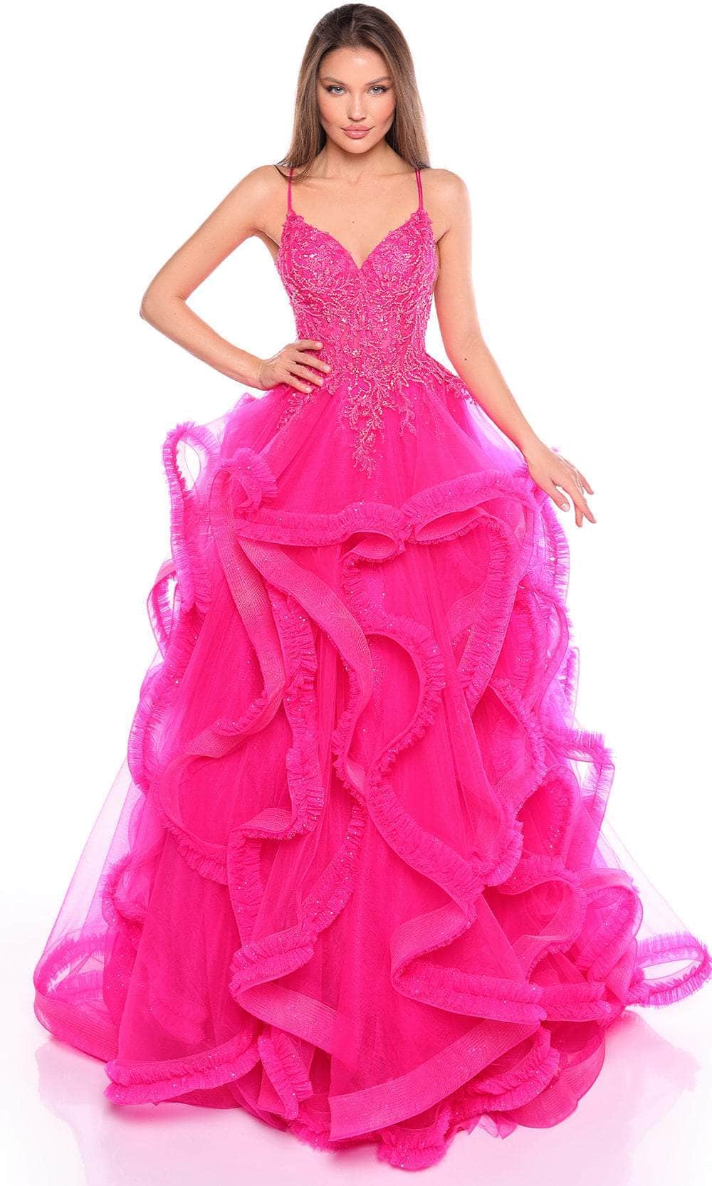 Amarra 88094 - Beaded Ruffle Detailed Ballgown – Couture Candy