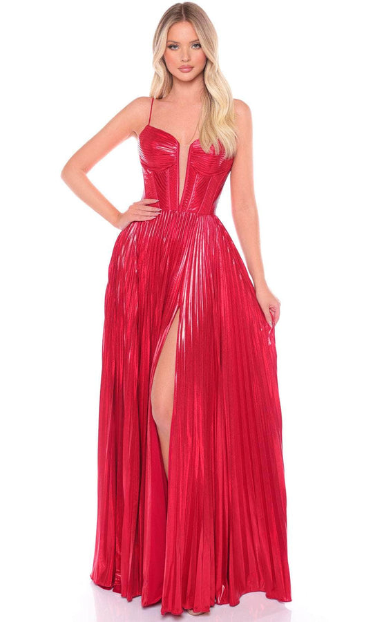 Amarra 88098 - Plunging V-Neck Sleeveless Prom Gown