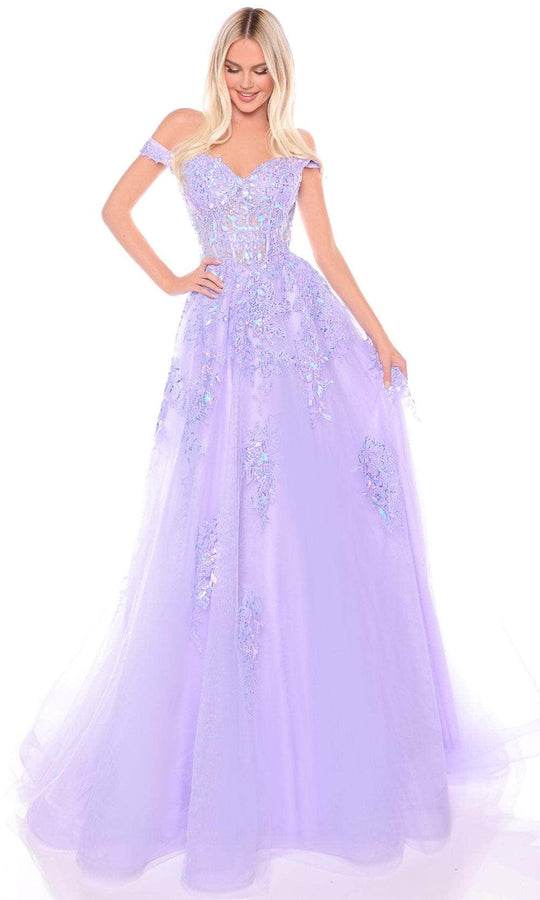 Amarra 88117 - Beaded Off-Shoulder Ballgown