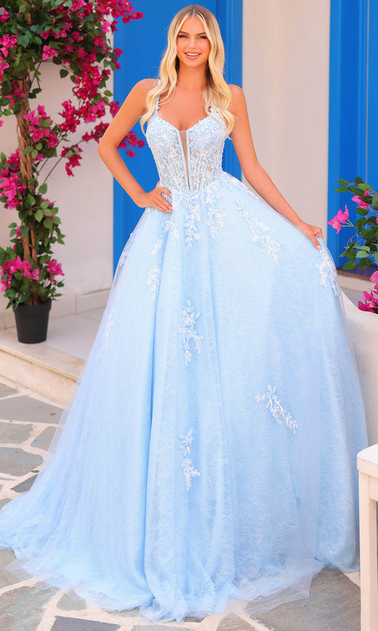 Amarra 88219 - Sequin Embroidered V-Neck Ballgown