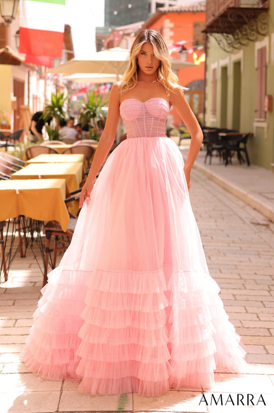 Amarra 88277 - Romantic Layered Tulle Ballgown