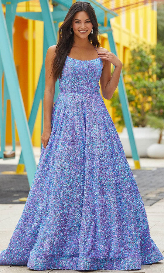 Amarra 88502 - Scoop Neck Sequin Prom Gown