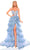 Amarra 88745 - Scallop Tiered Prom Dress with Slit Special Occasion Dress 000 / Periwinkle