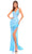 Amarra 88769 - Sequin Sheath Prom Dress with Slit Special Occasion Dress 000 / Turquoise