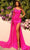 Amarra 88786 - Draped Sash Prom Dress with Slit Special Occasion Dress 000 / Bright Fuchsia