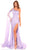 Amarra 88786 - Draped Sash Prom Dress with Slit Special Occasion Dress 000 / Lilac