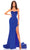 Amarra 88805 - Sweetheart Fringed Slit Prom Dress Special Occasion Dress 000 / Royal Blue