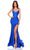 Amarra 88814 - Corset Style Prom Dress with Slit Special Occasion Dress 000 / Royal Blue