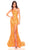 Amarra 88815 - Sequin Patter Prom Dress with Slit Special Occasion Dress 000 / Neon Orange