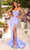 Amarra 88818 - Corset Detailed Prom Dress with Slit Special Occasion Dress 000 / Periwinkle