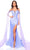 Amarra 88820 - Cascading Sash Sheath Prom Dress Special Occasion Dress 000 / Periwinkle