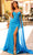Amarra 88820 - Cascading Sash Sheath Prom Dress Special Occasion Dress 000 / Turquoise