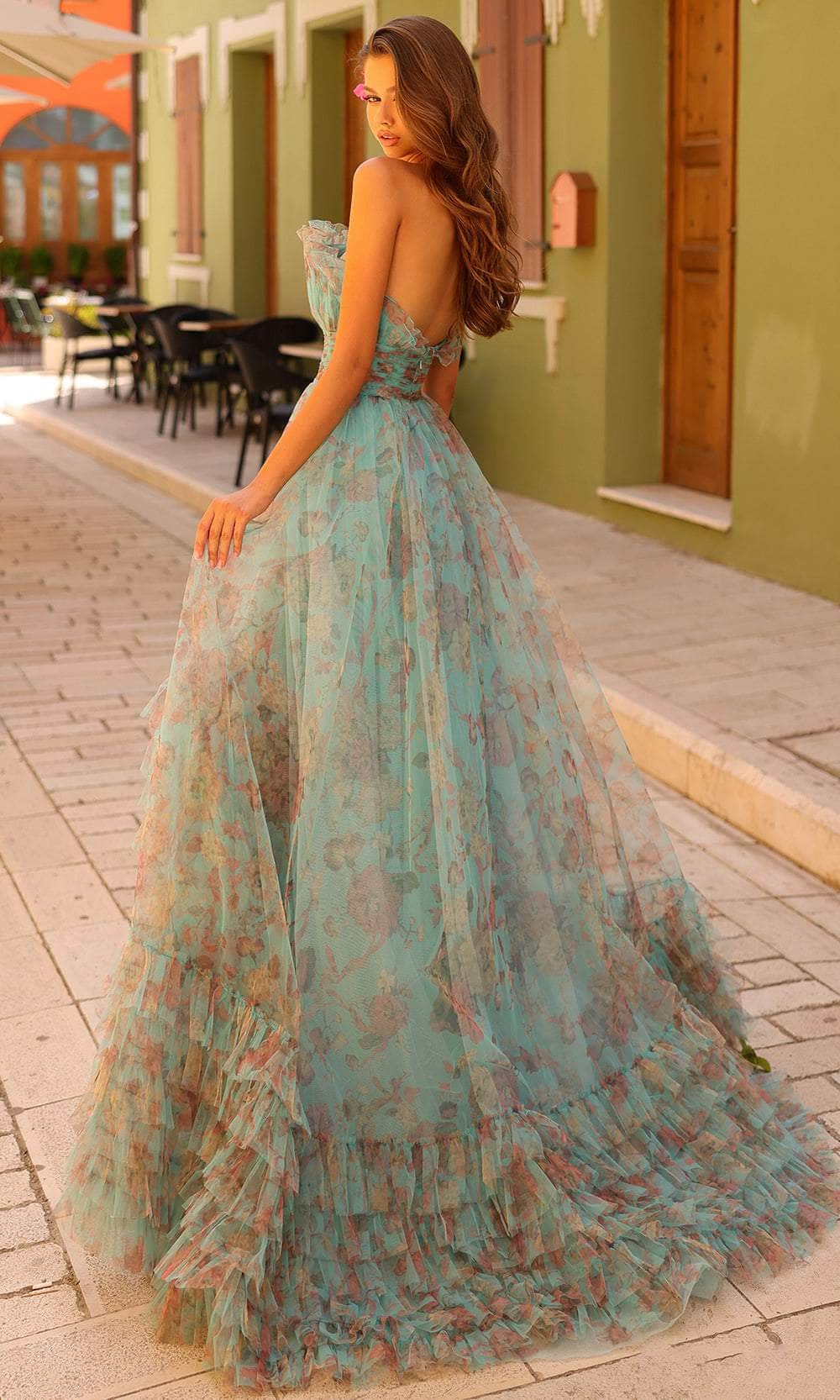 Amarra 88825 - Ruffle Tiered Floral Prom Dress – Couture Candy