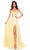 Amarra 88834 - Lace Detailed Prom Dress with Slit Special Occasion Dress 000 / Light Yellow