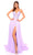 Amarra 88834 - Lace Detailed Prom Dress with Slit Special Occasion Dress 000 / Lilac