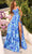 Amarra 88848 - Floral Printed Scoop Neck Prom Dress Special Occasion Dress 000 / Blue/Print