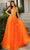 Amarra 88857 - Glitter Leaf Sequins Evening Dress Special Occasion Dress 000 / Neon Orange