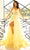 Amarra 88872 - Corset Tulle Prom Dress with Slit Special Occasion Dress 000 / Light Yellow